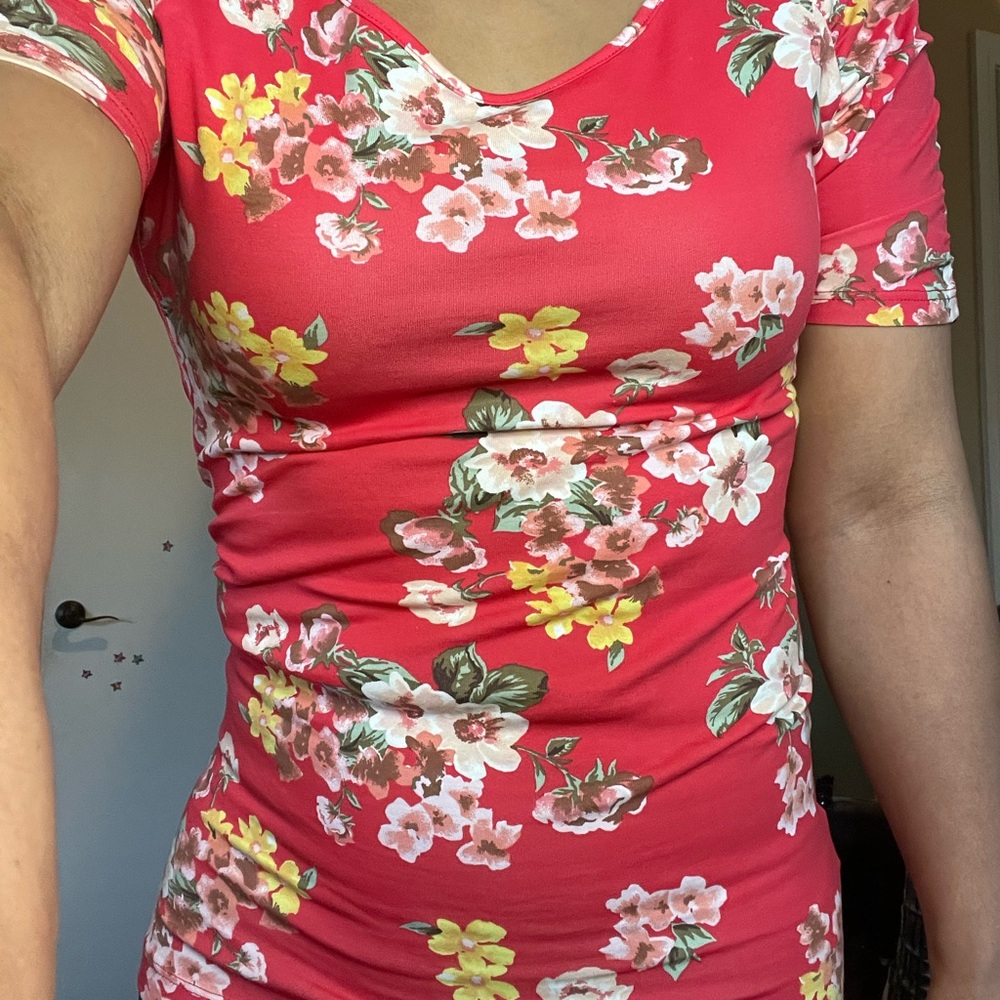 Floral Red Women's Top